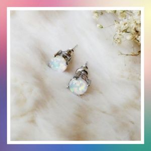 Opal fire earrings